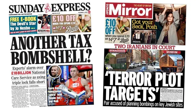 UK Front Pages: Co-pilot's extremist links, Iranian terror plot charges, and Russia draft rules